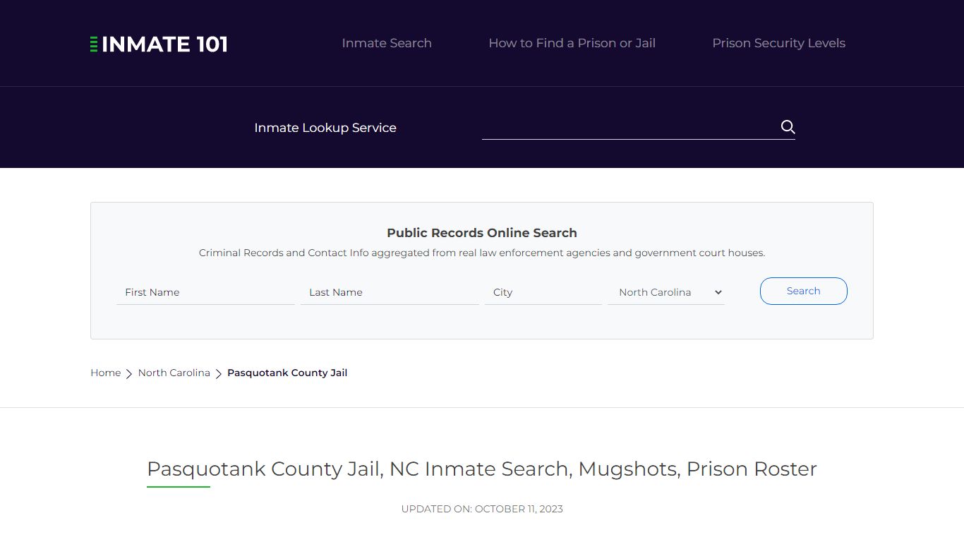 Pasquotank County Jail, NC Inmate Search, Mugshots, Prison Roster